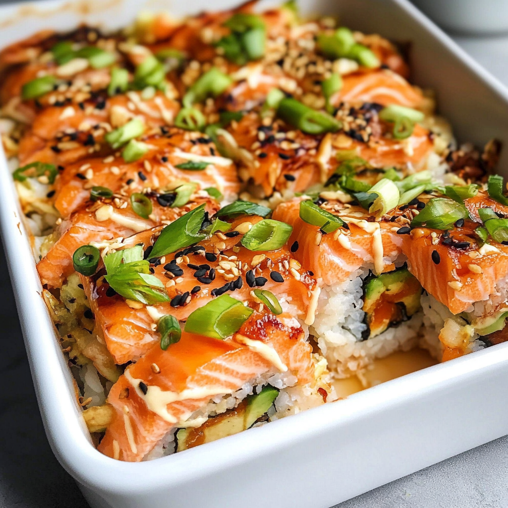 Salmon Sushi Bake