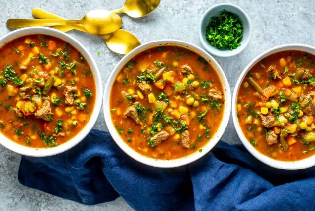 Discover our Instant Pot Vegetable Beef Soup recipe! A perfect blend of tender beef, fresh veggies, and rich flavors. Quick, nutritious, and delicious!