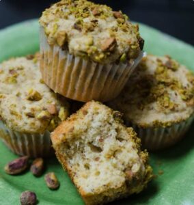 "Pistachio Muffin Recipe", "Nutty Muffins", "Pistachio Baked Goods"