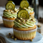 Dill pickle cupcakes, Savory cupcakes, Tangy cupcakes, Pickle-flavored desserts