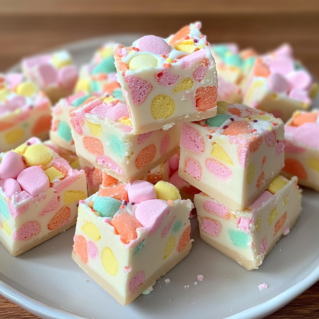 Easy Fruity Marshmallow Fudge – A No-Bake, Fun & Colorful Treat