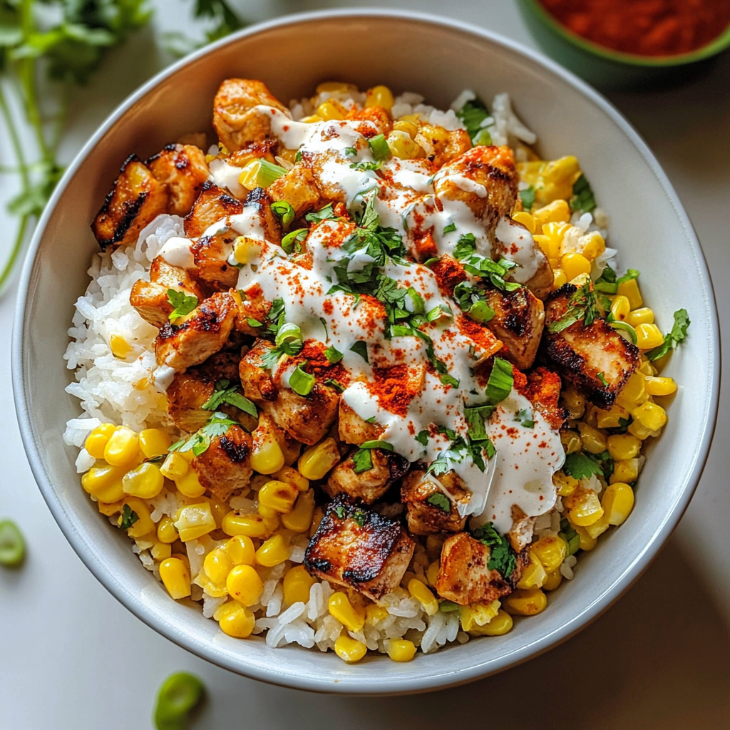 Street Corn Chicken Rice Bowl