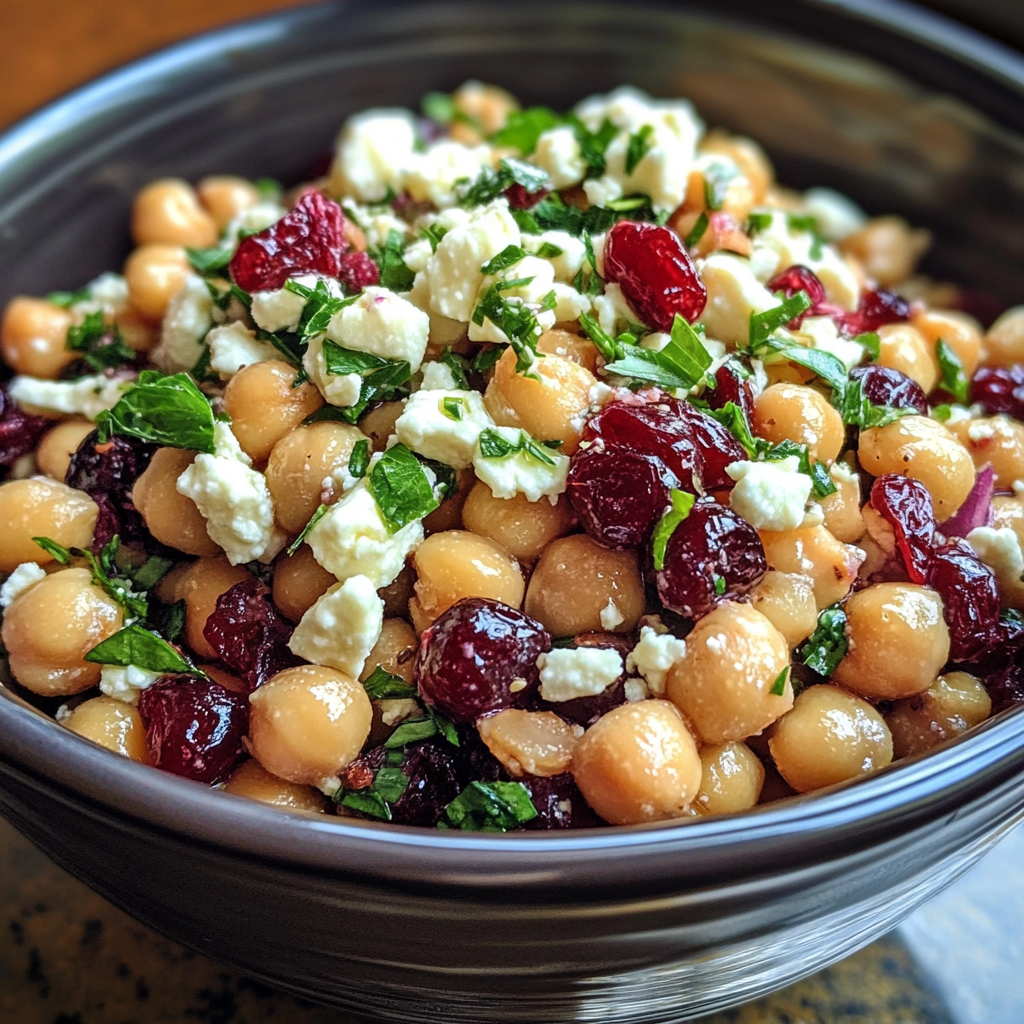 Feta and Cranberry Chickpeas