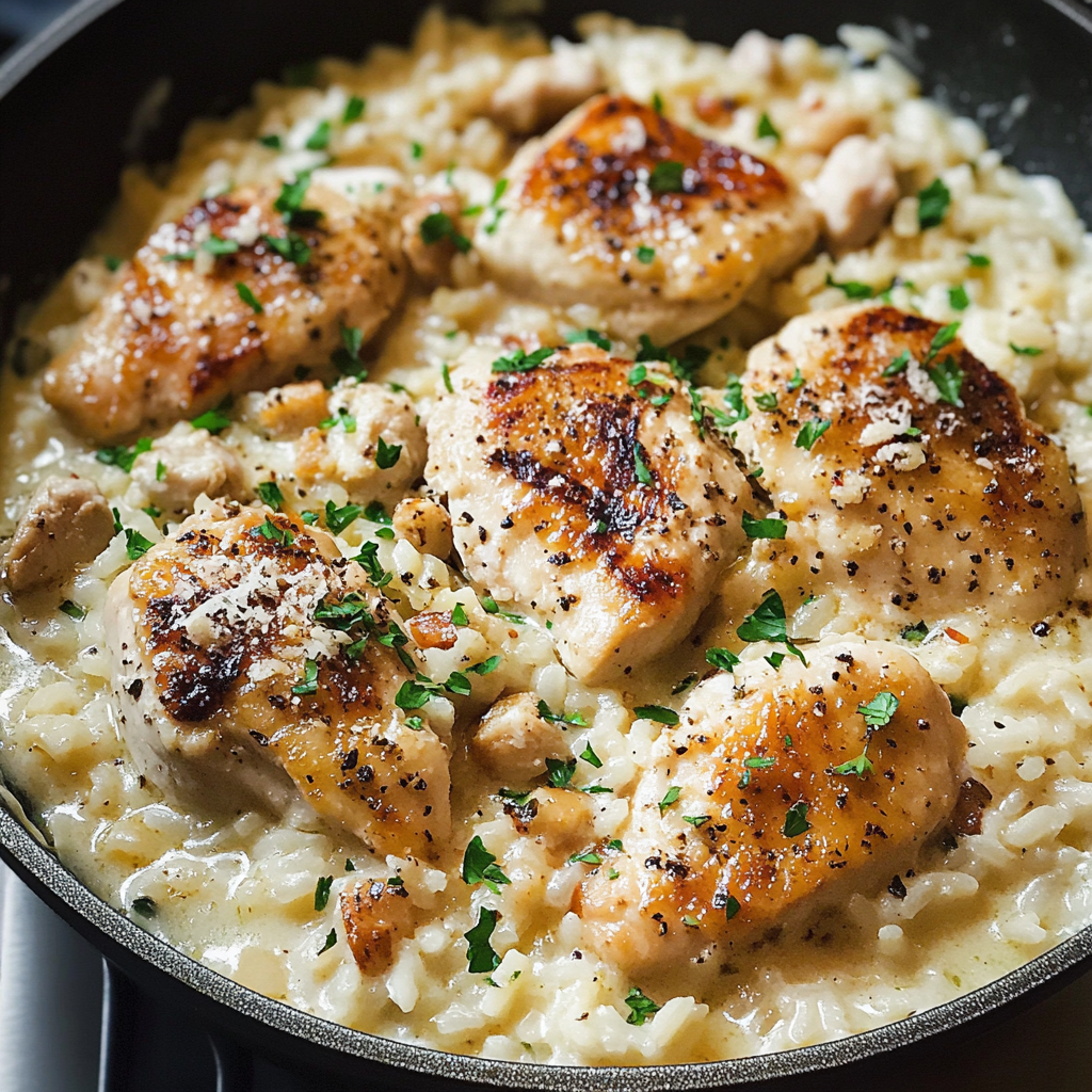 Creamy Parmesan Chicken & Rice