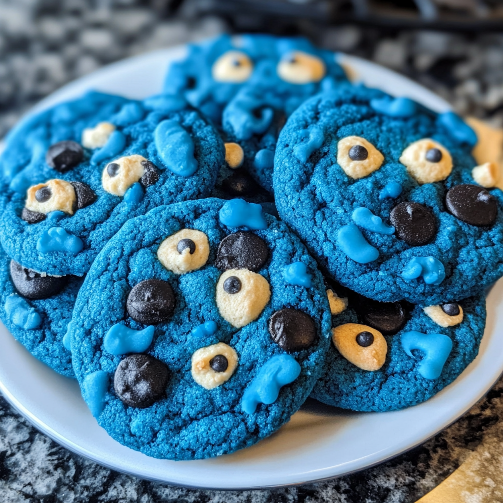 Blue Cookie Monster Cookies – Fun, Chewy & Loaded with Chocolate!