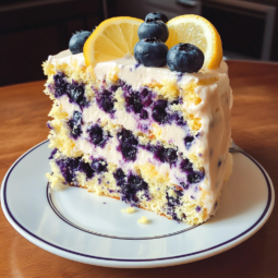 Best Lemon Blueberry Cake Recipe – Moist, Fluffy & Bursting with Flavor